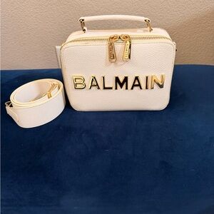 Balmain White Camera Bag